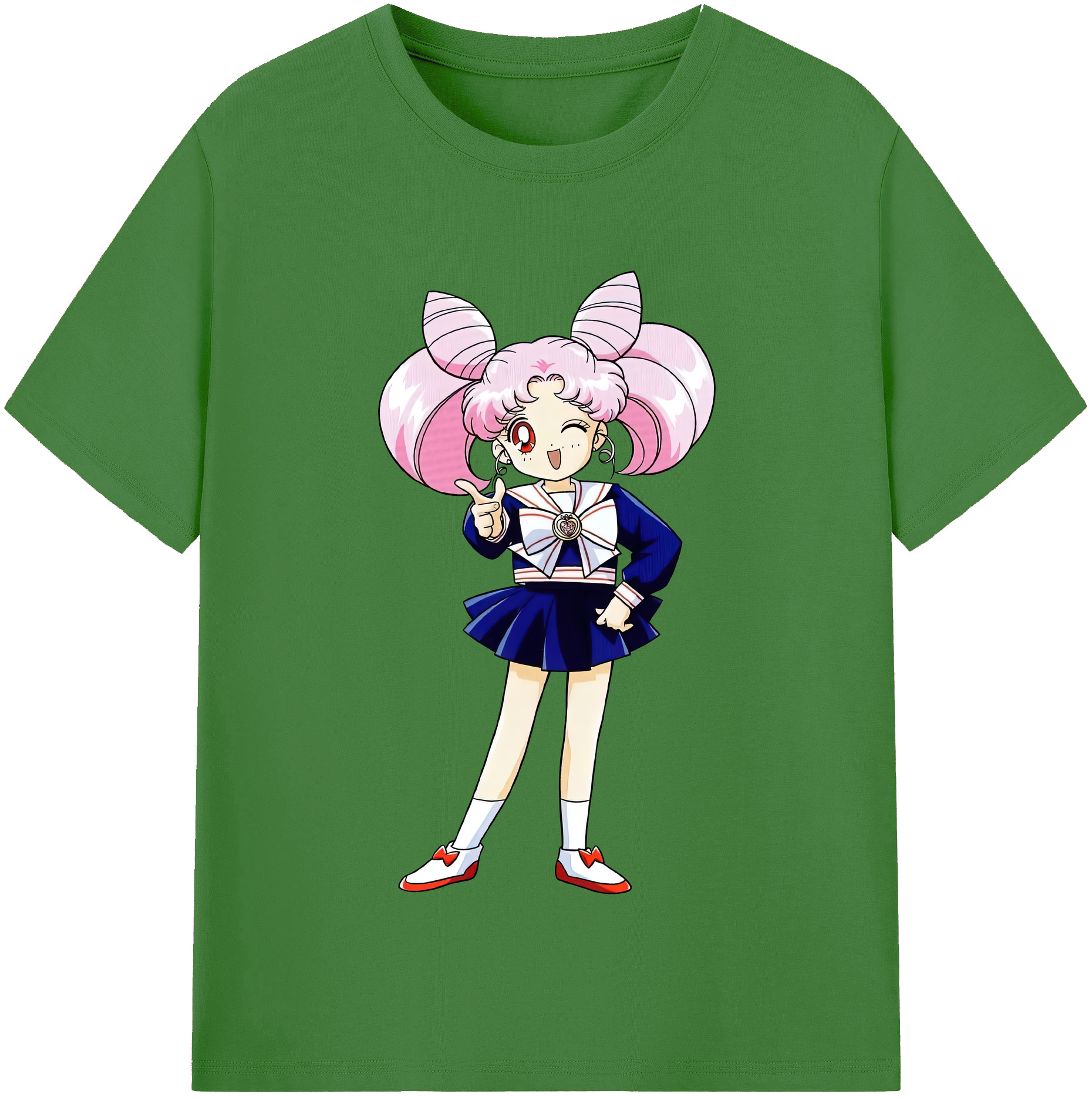 （画像用） 美少女戦士セーラームーン ちびうさ Sailor Moon Chibiusa Tsukino Usagi Small Lady Serenity レディースカジュアルプリントTシャツ（綿100％）